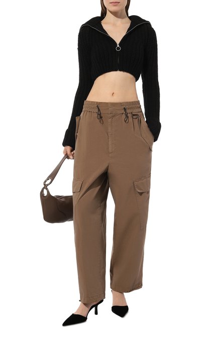 Женские брюки CLOSED коричневого цвета, арт. C91159-57L-30 | Фото 2 (Драгоценные камни: Проставлено; Длина (брюки, джинсы): Стандартные; Материал сплава: Проставлено; Материал внешний: Хлоп�ок, Синтетический материал; Силуэт Ж (брюки и джинсы): Широкие; Женское Кросс-КТ: Брюки-одежда; Стили: Кэжуэл)