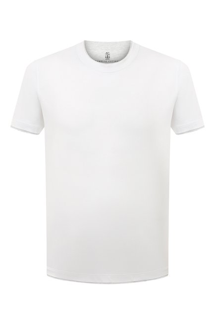 Мужская хлопковая футболка BRUNELLO CUCINELLI белого цвета по цене 46300 руб., арт. M0T617427 | Фото 1