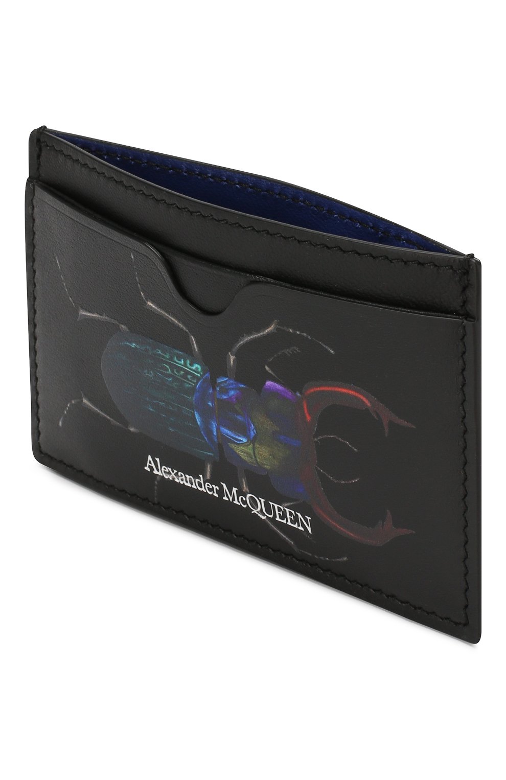 Мужской кожаный чехол для кредитных карт ALEXANDER MCQUEEN черного цвета, арт. 550820/04YFN | Фото 3 (Материал: Натуральная кожа; Статус проверки: Проверено, Проверена категория)