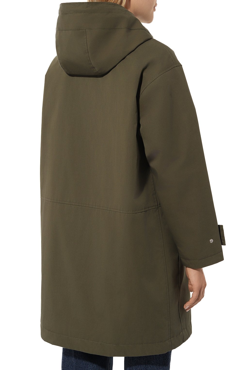 Женская хлопковая куртка YS ARMY PARIS хаки цвета, арт. 23EFM01091S05W | Фото 4 (Кросс-КТ: Куртка; Рукава: Длинные; Длина (верхняя одежда): До середины бедра; Материал сплава: Проставлено; Материал внешний: Хлопок; Стили: Спорт-шик; Материал подклада: Синтетический материал; Драгоценные камни: Проставлено)