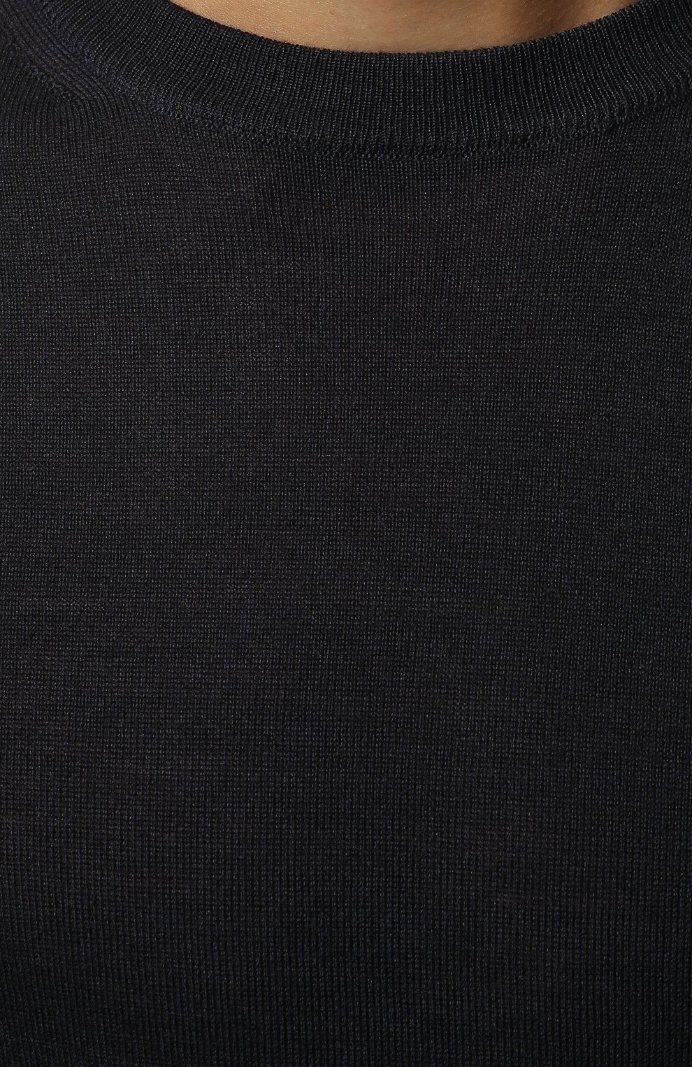 Мужской шерстяной джемпер CANALI темно-синего цвета, арт. C0012/MK00077 | Фото 5 (Мужское Кросс-КТ: Джемперы; Материал внешний: Шерсть; Рукава: Длинные; Принт: Без принта; Длина (для топов): Стандартные; Материал сплава: Проставлено, Проверено; Статус проверки: Проверено, Проверена категория; Драгоценные камни: Проставлено; Вырез: Круглый; Размерность: Маломерит)