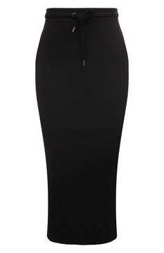 Женская хлопковая юбка BRUNELLO CUCINELLI черного цвета, арт. ML171SR799 | Фото 1 (Женское Кросс-КТ: Юбка-карандаш, Юбка-одежда; Материал внешний: Хлопок; Стили: Кэжуэл)