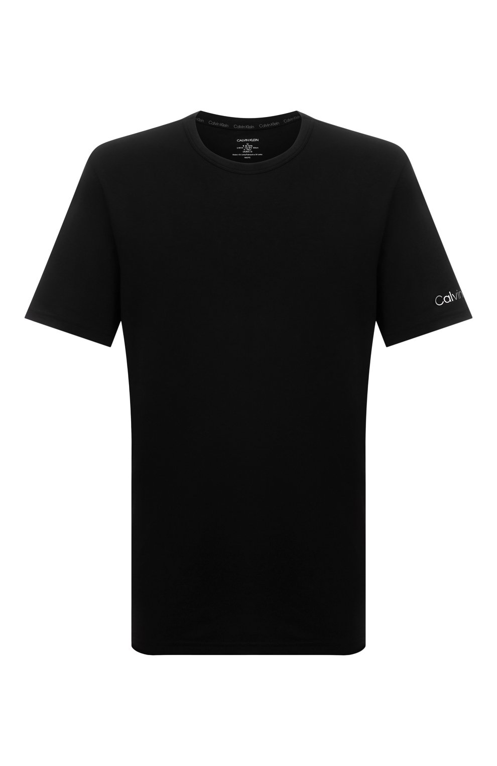 Мужская футболка CALVIN KLEIN черного цвета, арт. NM2192E | Фото 1 (Кросс-КТ: домашняя одежда; Рукава: Короткие; Материал внешний: Синтетический материал, Хлопок; Длина (для топов): Стандартные)