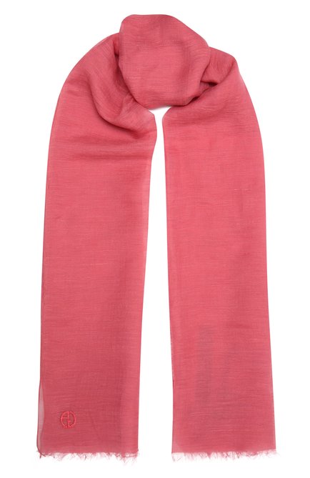 Женский шарф изо льна и кашемира GIORGIO ARMANI розового цвета по цене 47550 руб., арт. 795207/2R114 | Фото 1