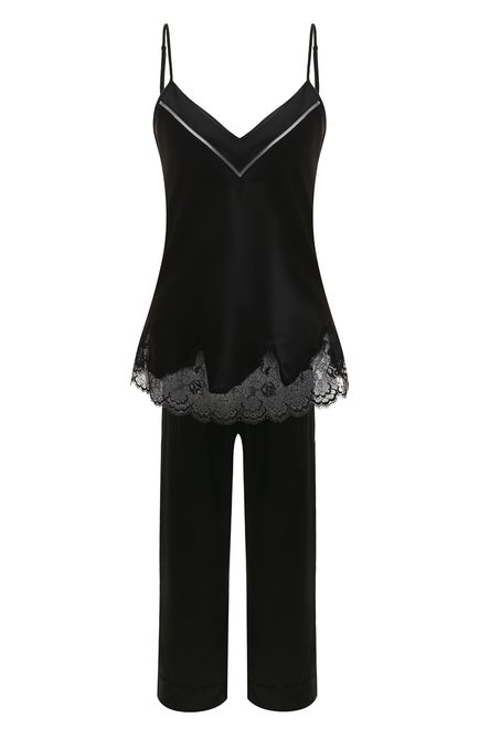 Женская шелковая пижама SIMONE PERELE черного цвета, арт. 17F900-15B660 | Фото 1 (Материал внешний: Шелк)