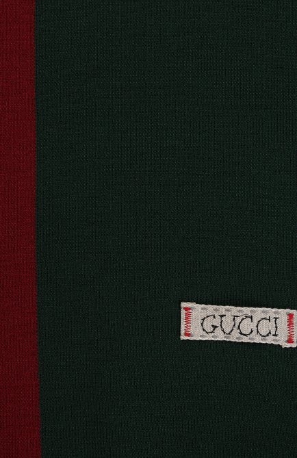 Детского шерстяное одеяло с логотипом бренда GUCCI зеленого цвета, арт. 415591/3K206 | Фото 2 (Материал: Шерсть, Текстиль)