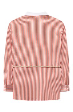 Детское хлопковая блузка BRUNELLO CUCINELLI оранжевого цвета, арт. BF782C836C | Фото 2 (Рукава: Длинные; Материал внешний: Хлопок; Ростовка одежда: 12 лет | 152 см, 13 - 15 лет | 158 см)