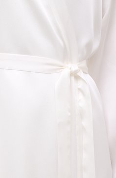 Женский шелковый халат MARJOLAINE белого цвета, арт. Laurian | Фото 5 (Материал внешний: Шелк)
