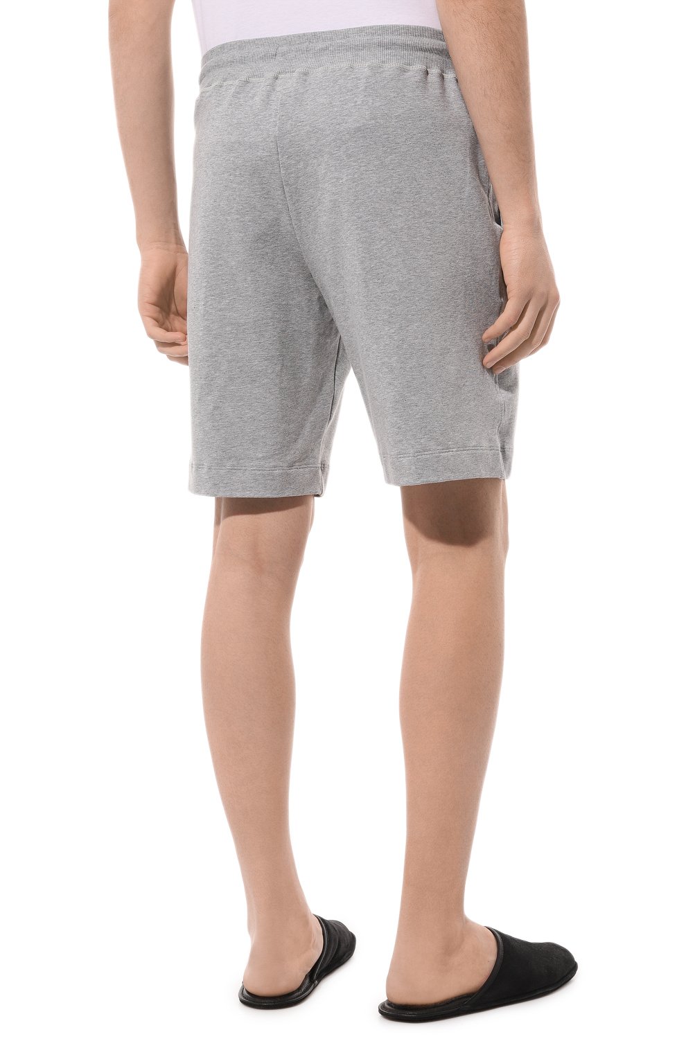 Мужские хлопковые шорты HANRO серого цвета, арт. 075070. | Фото 4 (Кросс-КТ: домашняя одежда; Материал сплава: Проставлено; Нос: Не проставлено; Материал внешний: Хлопок)