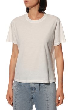 Женская хлопковая футболка 5PREVIEW белого цвета, арт. 5PW22077. | Фото 3 (Принт: Без принта; Рукава: Короткие; Длина (для топов): Стандартные; Материал внешний: Хлопок; Женское Кросс-КТ: Футболка-одежда; Стили: Минимализм)