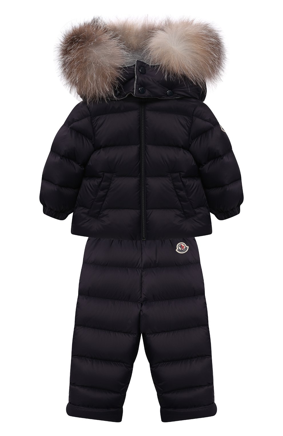 Детского комплект из куртки и комбинезона MONCLER темно-синего цвета, арт. G2-951-1F504-02-53079 | Фото 1 (Кросс-КТ НВ: Верхняя одежда-одежда, Утепленные; Ростовка одежда: 12 мес | 80 см, 18 мес | 86 см, 24 мес | 92 см, 36 мес | 98 см)