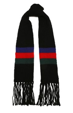 Женский шарф GUCCI черного цвета, арт. 528940 3GB03 | Фото 1 (Материал: Текстиль, Синтетический материал)