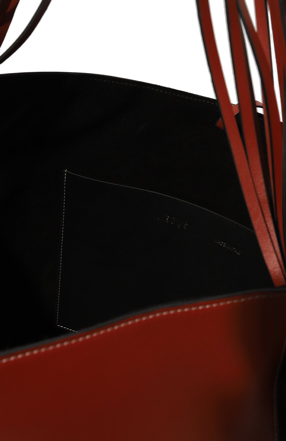Женская сумка-тоут saturn NEOUS коричневого цвета, арт. 00003A | Фото 3 (Сумки-технические: Сумки top-handle; Материал: Натуральная кожа; Материал сплава: Проставлено; Драгоценные камни: Проставлено; Размер: large)