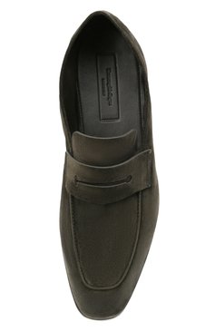 Мужские замшевые пенни-лоферы marcello ERMENEGILDO ZEGNA темно-зеленого цвета, арт. A4675X-LHCAC | Фото 5 (Мужское Кросс-КТ: Лоферы-обувь; Материал внутренний: Натуральная кожа; Стили: Классический; Материал внешний: Замша)