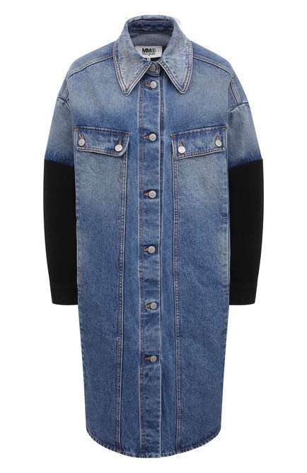 Женское джинсовое пальто MM6 темно-синего цвета по цене 71500 руб., арт. S52AM0159/S30589 | Фото 1