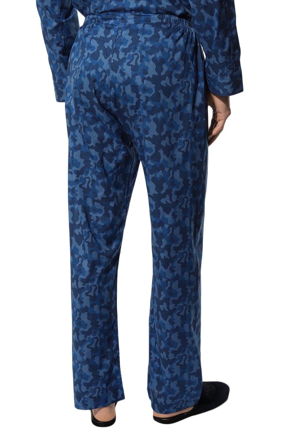 Мужская хлопковая пижама DEREK ROSE синего цвета, арт. 5000-LEDB055 | Фото 6 (Рукава: Длинные; Длина (брюки, джинсы): Стандартные; Кросс-КТ: домашняя одежда; Длина (для топов): Стандартные; Материал сплава: Проставлено; Материал внешний: Хлопок; Драгоценные камни: Проставлено)