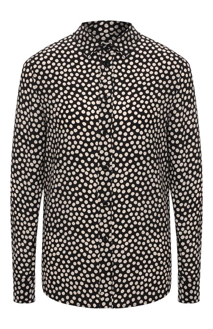 Женская шелковая рубашка SAINT LAURENT черно-белого цвета по цене 96050 руб., арт. 395733/Y3E71 | Фото 1