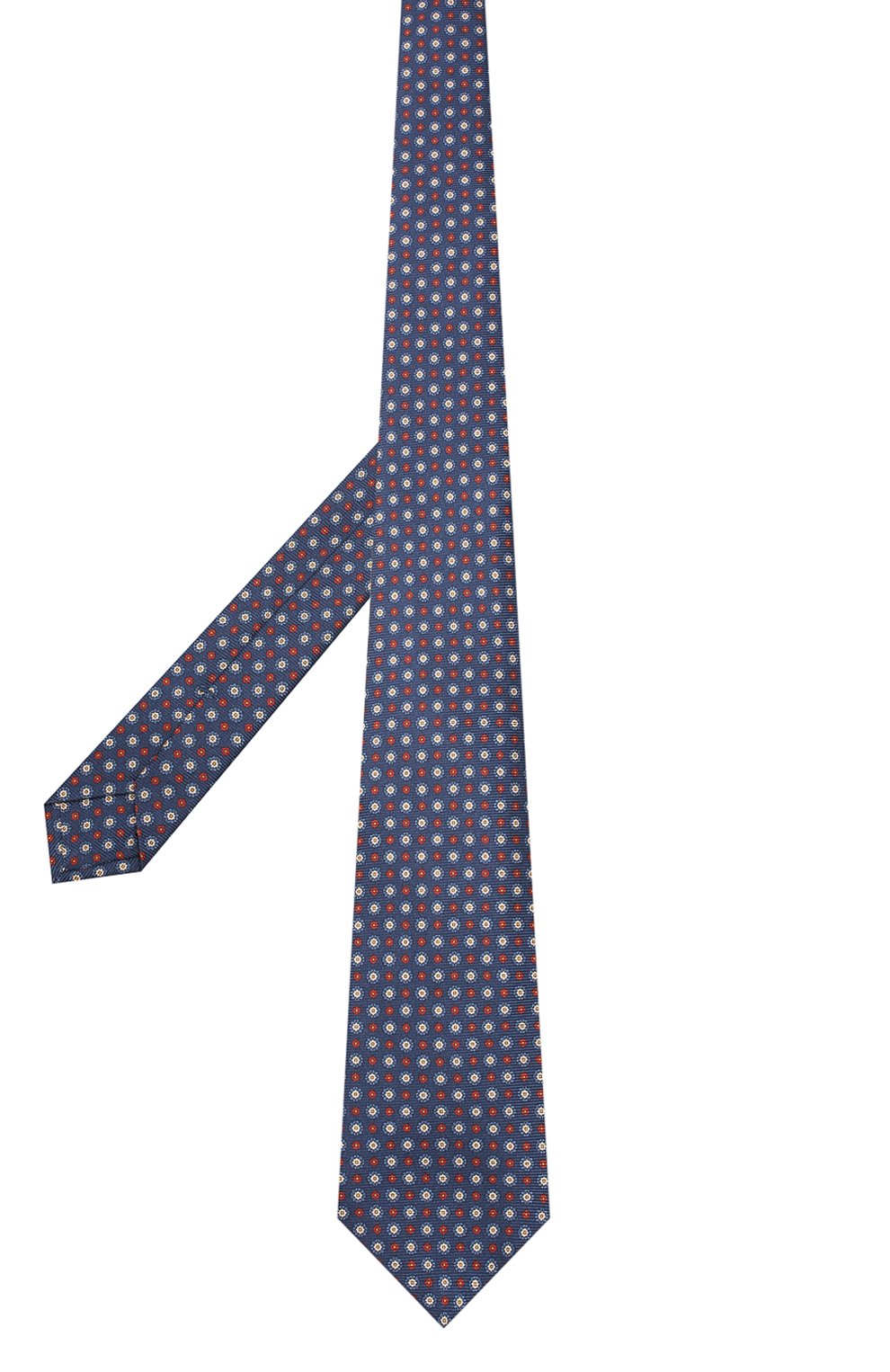 Мужской шелковый галстук KITON темно-синего цвета, арт. UCRVKLC08F09 | Фото 2 (Принт: С принтом; Материал: Текстиль, Шелк; Материал внутренний: Не назначено; Материал сплава: Проставлено; Нос: Не проставлено; Статус проверки: Проверена категория)