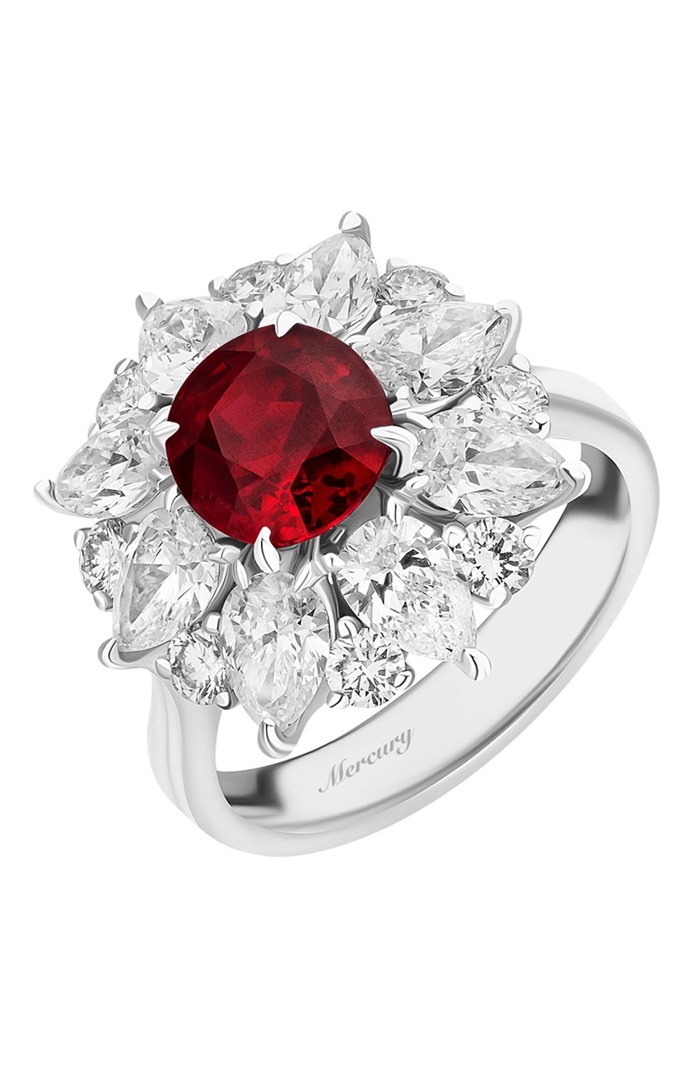 Женские кольцо MERCURY бесцветного цвета, арт. MR21280WR | Фото 1 (Материал сплава: Белое золото; Драгоценные камни: Бриллианты)
