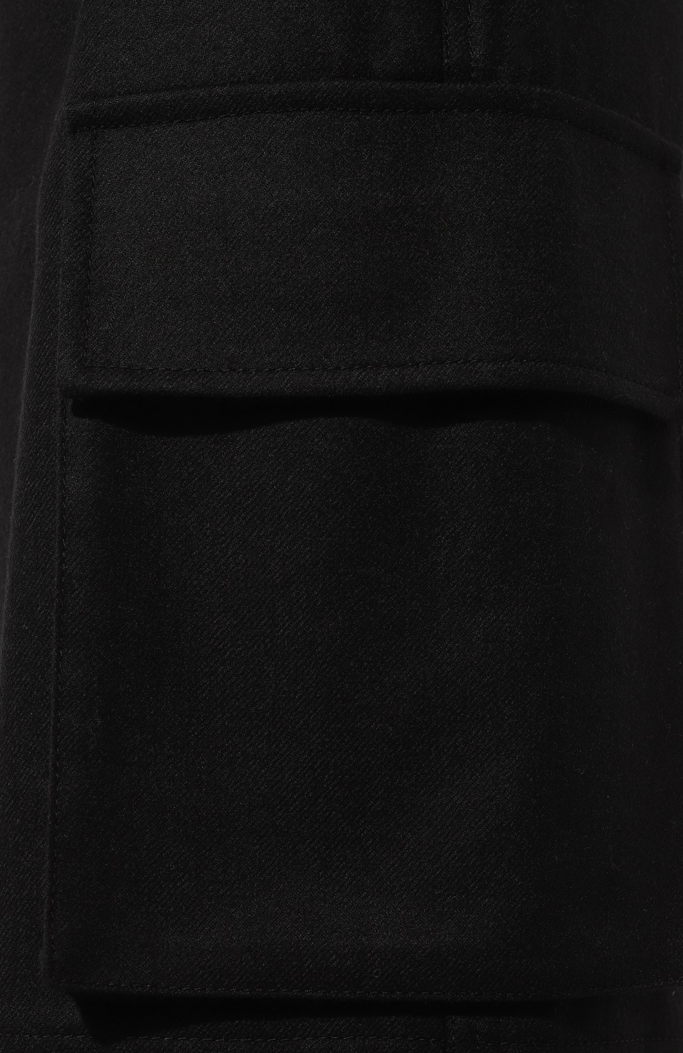Женские шерстяные брюки LVIR черного цвета, арт. LV23F-PT14 | Фото 5 (Силуэт Ж (брюки и джинсы): Широкие; М атериал внешний: Шерсть; Длина (брюки, джинсы): Стандартные; Женское Кросс-КТ: Брюки-одежда; Материал сплава: Проставлено; Драгоценные камни: Проставлено; Стили: Кэжуэл)
