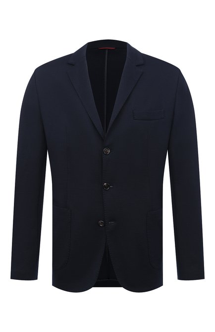 Мужской пиджак из шелка и хлопка BRUNELLO CUCINELLI темно-синего цвета по цене 245000 руб., арт. MQ8588J01 | Фото 1