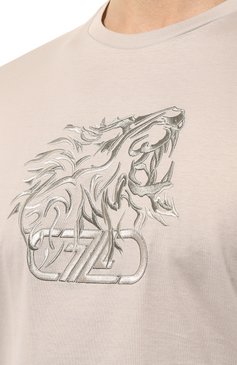 Мужская хлопковая футболка ZILLI светло-бежевого цвета, арт. MBZ-NT580-LE0N1/MC01 | Фото 5 (Рукава: Короткие; Длина (для топов): Стандартные; Принт: С принтом; Материал сплава: Проставлено; Материал внешний: Хлопок; Драгоценные камни: Проставлено; Стили: Кэжуэл)
