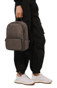 Женский рюкзак portrait medium BORBONESE темно-бежевого цвета, арт. 933028 | Фото 2 (Материал: Текстиль; Стили: Кэжуэл)