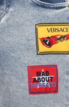 Детские джинсовые шорты VERSACE голубого цвета, арт. YD000161/A233595/8A-14A | Фото 3 (Кросс-КТ: Деним; Региональные ограничения белый список (Axapta Mercury): RU; Мальчики Кросс-КТ: Шорты-одежда; Материал внешний: Хлопок; Ростовка одежда: 10 - 11 лет | 140 - 146см, 12 лет | 152 см, 8 лет | 128 см)