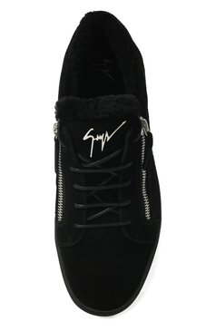 Мужские замшевые кеды frankie winter GIUSEPPE ZANOTTI DESIGN черного цвета, арт. RU00018/003 | Фото 6 (Материал утеплителя: Натуральный мех; Стили: Классический; Подошва: Массивная; Материал внешний: Замша)