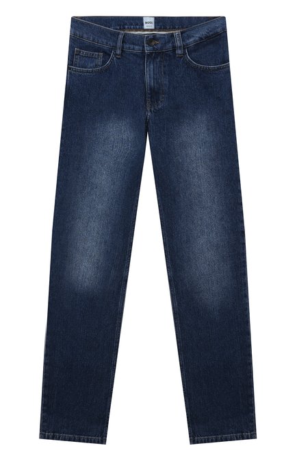 Детские джинсы BOSS синего цвета по цене 12650 руб., арт. J24876/14A-16A | Фото 1