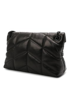 Женская сумка puffer loulou small SAINT LAURENT черного цвета, арт. 577476/1EL08 | Фото 3 (Сумки-технические: Сумки через плечо; Материал: Натуральная кожа; Ремень/цепочка: На ремешке; Размер: small)