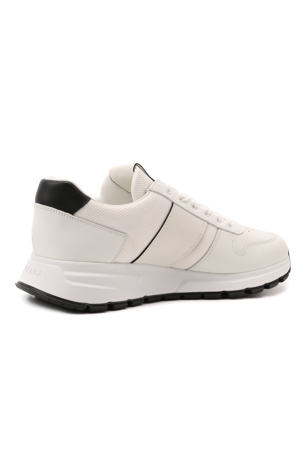 Мужские  комбинированные кроссовки prax 01 PRADA белого цвета, арт. 4E3571-3L3F-F0964-G000 | Фото 5 (Стили: Классический; Материал утеплителя: Без утеплителя; Подошва: Массивная)