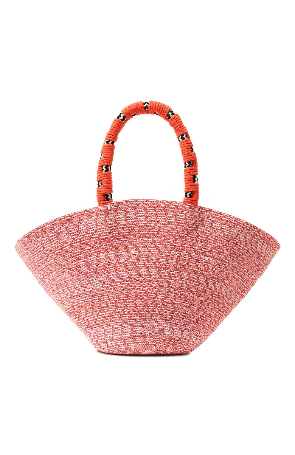 Женская сумка NANNACAY кораллового цвета, арт. 1559_208 | Фото 6 (Сумки-технические: Сумки top-handle; Материал сплава: Проставлено; Материал: Текстиль; Драгоценные камни: Проставлено; Размер: small)