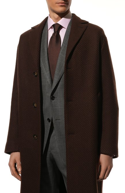 Мужской шелковый галстук BRIONI коричневого цвета, арт. 062I00/P1412 | Фото 2 (Материал: Шелк, Текстиль; Принт: Без принта; Региональные ограничения белый список (Axapta Mercury): RU)