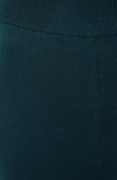 Женские шерстяные брюки PIETRO BRUNELLI бирюзового цвета, арт. PNB002/WL0073 | Фото 5 (Материал внешний: Шерсть; Длина (брюки, джинсы): Стандартные; Женское Кросс-КТ: Брюки-одежда; Материал сплава: Проставлено; Силуэт Ж (брюки и джинсы): Расклешенные; Драгоценные камни: Проставлено; Стили: Кэжуэл)