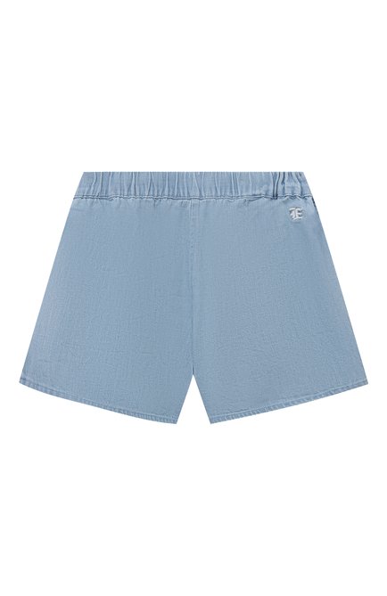 Детские джинсовые шорты ERMANNO SCERVINO голубого цвета, арт. SFBE011C/DF026 | Фото 2 (Материал внешний: Хлопок; Материал сплава: Проставлено; Нос: Не проставлено)