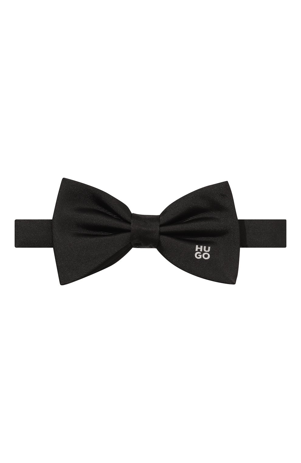Мужской шелковый галстук-бабочка HUGO черного цвета, арт. 50503288 | Фото 1 (Материал: Текстиль, Шелк; Материал сплава: Проставлено; Нос: Не проставлено)