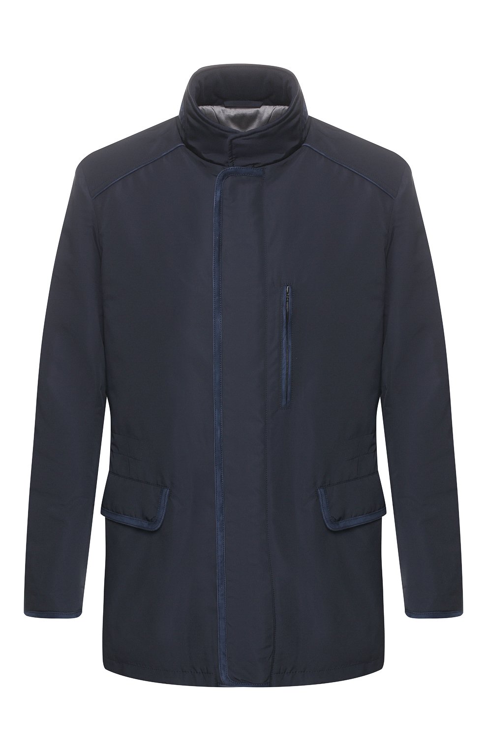 Мужская куртка BRIONI темно-синего цвета, арт. SFND0L/P8805 | Фото 1 (Кросс-КТ: Куртка; Рукава: Длинные; Длина (верхняя одежда): До середины бедра; Материал внешний: Синтетический материал, Полиэстер; Региональные ограничения белый список (Axapta Mercury): RU; Мужское Кросс-КТ: утепленные куртки, Верхняя одежда; Материал сплава: Проставлено; Драгоценные камни: Проставлено; Материал подклада: Хлопок)