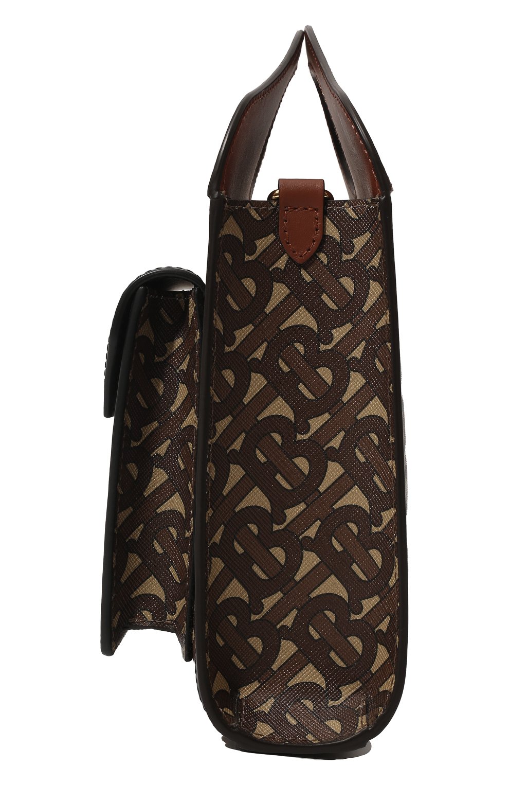 Женская сумка pocket mini BURBERRY коричневого цвета, арт. 8019365 | Фото 3 (Сумки-технические: Сумки через плечо, Сумки top-handle; Размер: mini; Ремень/цепочка: На ремешке; Материал: Экокожа)