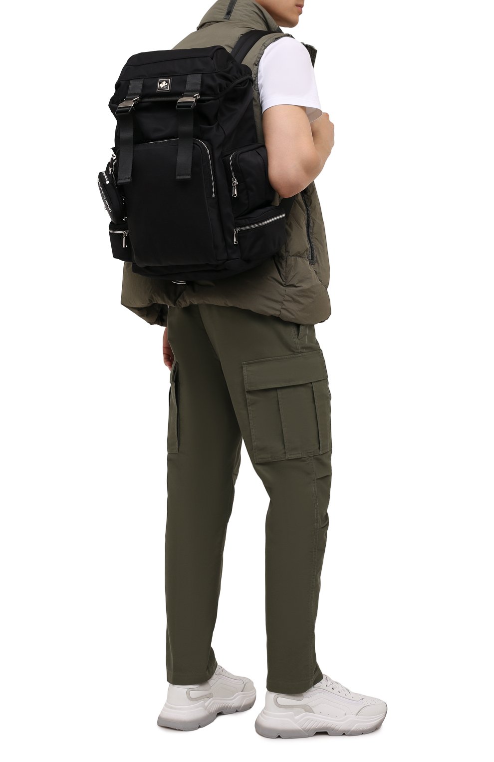 Мужской текстильный рюкзак DSQUARED2 черного цвета, арт. BPM0062 11703886 | Фото 5 (Материал: Текстиль; Сумки-технические: Рюкзаки - большие; Размер: large)