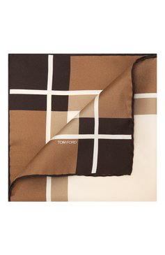 Мужской шелковый платок TOM FORD коричневого цвета, арт. 9TF93/TF312 | Фото 1 (Материал: Текстиль, Шелк; Региональные ограничения белый список (Axapta Mercury): RU)