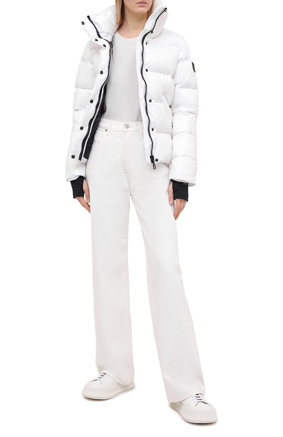 Женская пуховая куртка SAM белого цвета, арт. XW0097NDA | Фото 2 (Кросс-КТ: Куртка, Пуховик; Рукава: Длинные; Женское Кросс-КТ: Пуховик-куртка; Материал внешний: Синтетический материал; Стили: Спорт-шик; Материал подклада: Синтетический материал; Длина (верхняя одежда): Короткие; Материал утеплителя: Пух и перо)