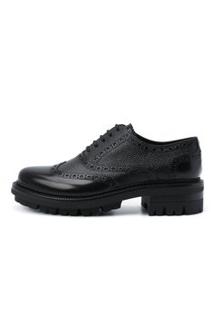 Мужские кожаные оксфорды DSQUARED2 черного цвета, арт. LUM0054 14410001 | Фото 3 (Мужское Кросс-КТ: Броги-обувь; Материал внутренний: Натуральная кожа; Стили: Классический)