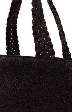 Женский сумка-шопер с ручкой из кожи крокодила RUBEUS MILANO темно-коричневого цвета, арт. 038/21D406 | Фото 3 (Сумки-технические: Сумки-шопперы; Материал: Натуральная кожа; Размер: large)