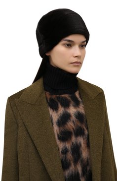 Женская шапка жизель из меха норки FURLAND черного цвета, арт. 0168700110154300112 | Фото 2 (Материал: Натуральный мех)