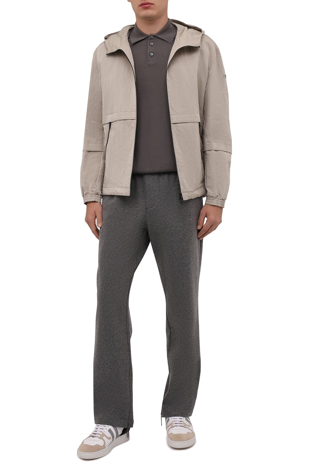 Мужская куртка Z ZEGNA светло-бежевого цвета, арт. VZ005/ZZ123 | Фото 2 (Кросс-КТ: Куртка, Ветровка; Рукава: Длинные; Материал внешний: Синтетический материал; Материал подклада: Синтетический материал; Длина (верхняя одежда): Короткие; Стили: Кэжуэл)
