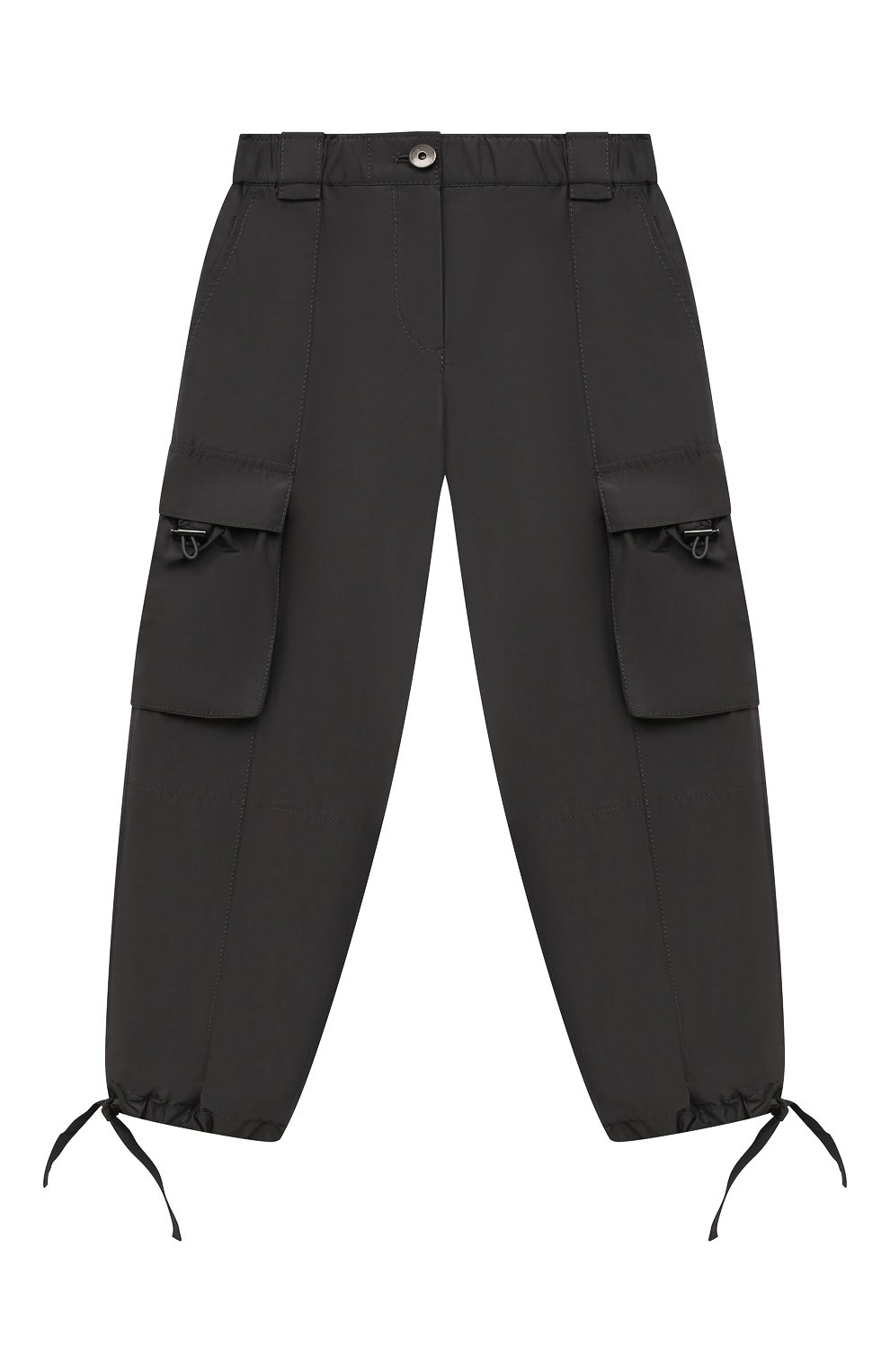 Детские брюки-карго BRUNELLO CUCINELLI черного цвета, а рт. BB574E466B | Фото 1 (Материал внешний: Синтетический материал, Хлопок; Материал сплава: Проставлено; Нос: Не проставлено)