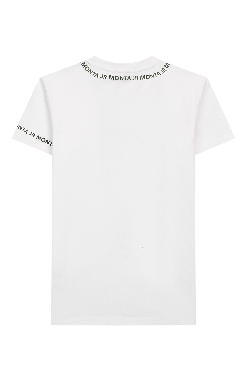 Детская хлопковая футболка MONTA JR белого цвета, арт. TARAZ | Фото 2 (Рукава: Короткие; Материал внешний: Хлопок; Мальчики Кросс-КТ: Футболка-одежда; Ростовка одежда: 6 лет | 116 см)