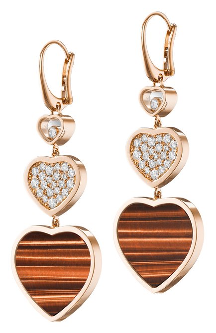 Женские серьги CHOPARD бесцветного цвета, арт. 837482-5204 | Фото 1 (Материал сплава: Розовое золото; Драгоценные камни: Бриллианты)
