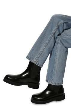Женские кожаные ботинки PREMIATA черного цвета, арт. M6394/ASC0T | Фото 3 (Подошва: Платформа; Каблук высота: Низкий; Материал внутренний: Натуральная кожа; Материал утеплителя: Без утеплителя; Женское Кросс-КТ: Челси-ботинки)